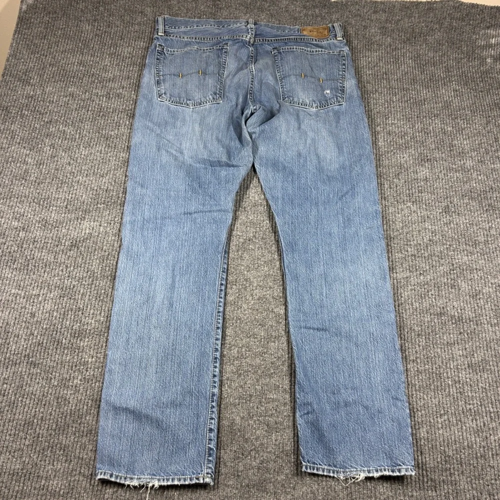 Polo Ralph Lauren Jeans Mens 36x32 Hampton Straight Blue Distressed RN41381